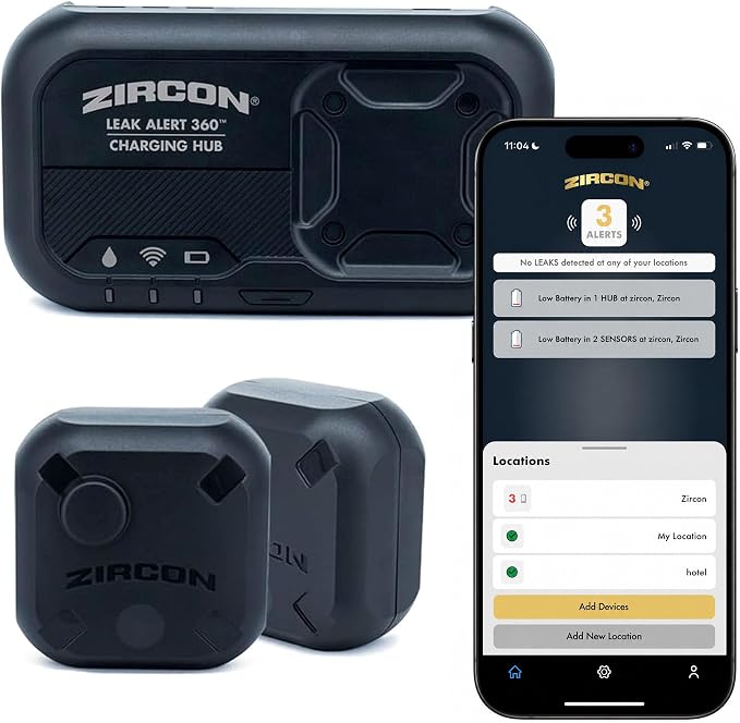 Zircon Leak Alert 360 Smart Water Leak Detector Kit by Zircon