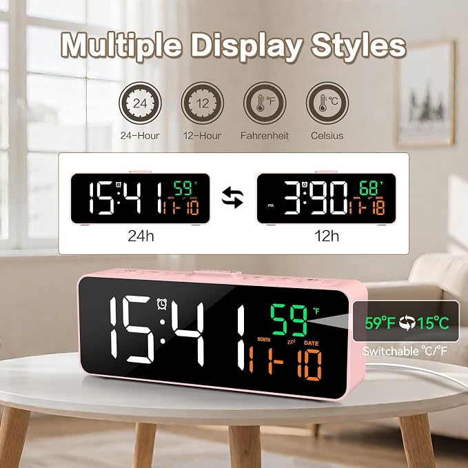 Netzu 3-in-1 Digital Clocks for Living Room - Image 2