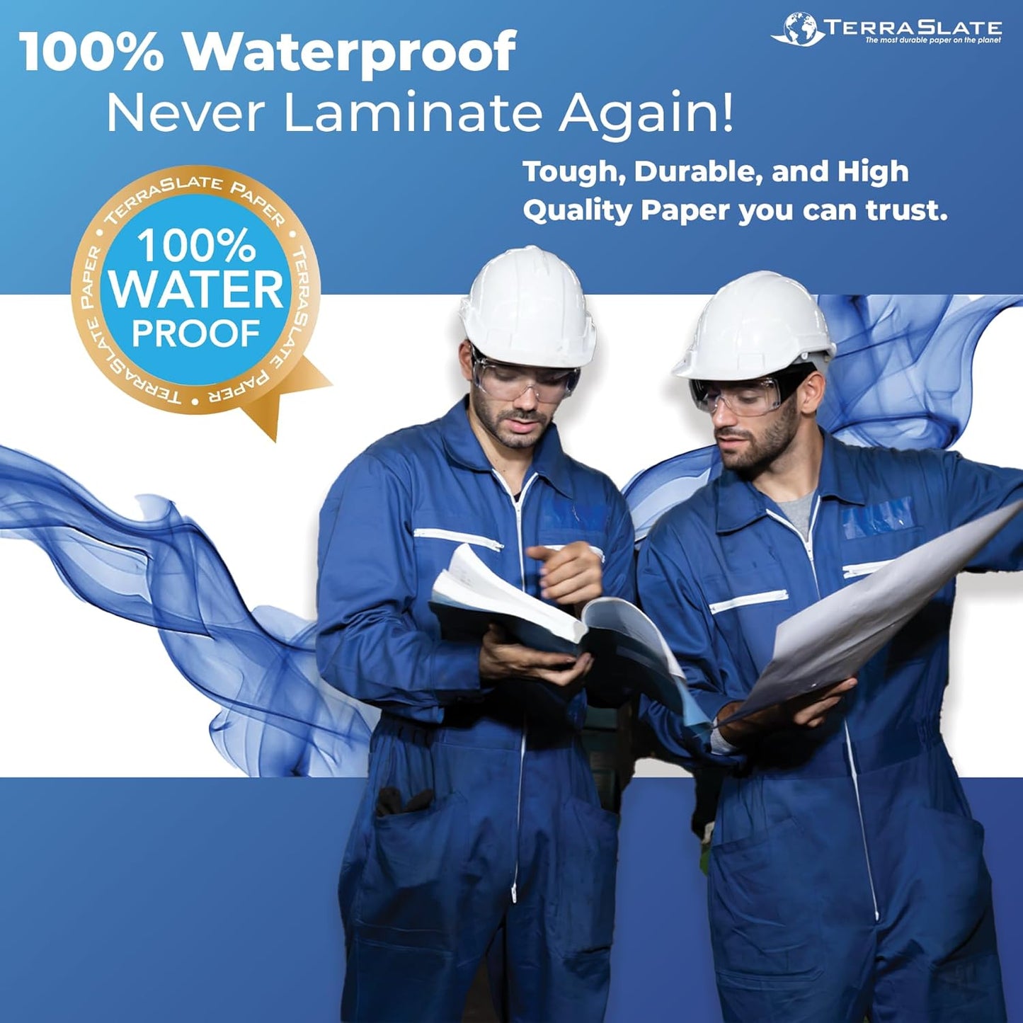 TerraSlate Waterproof, Durable, Rip-Proof Paper, 1,000 Sheets, 5 Mil (24lb Bond), 8.5” x 11”, Laser Printer and Copy Machine Compatible