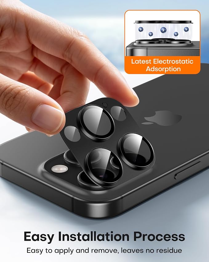 TAURI 2 Pack for iPhone 16 Pro Max/16 Pro Camera Lens Protector, Full Coverage - Image 5