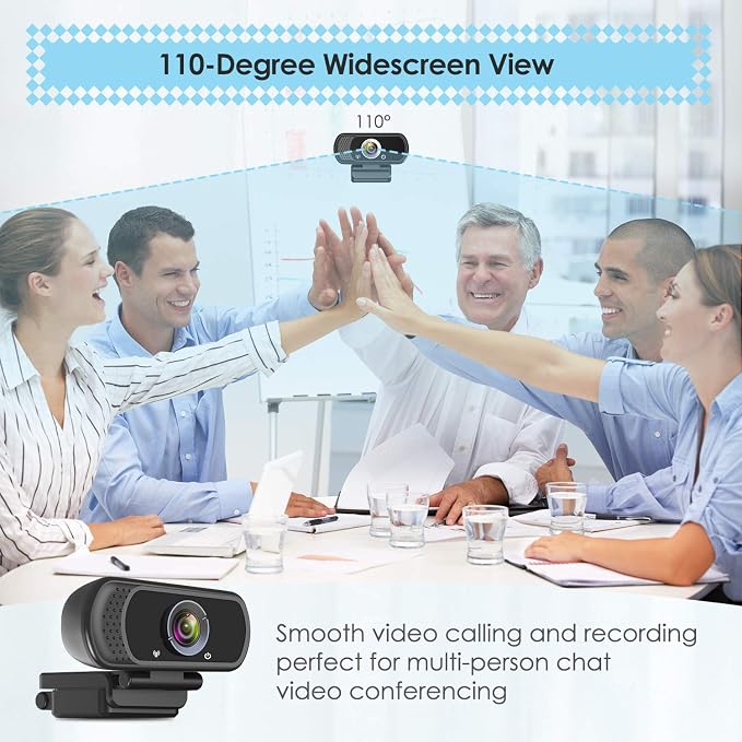 ToLuLu 1080P Webcam with Microphone, HD Webcam Web Camera with Tripod Stand - Image 3