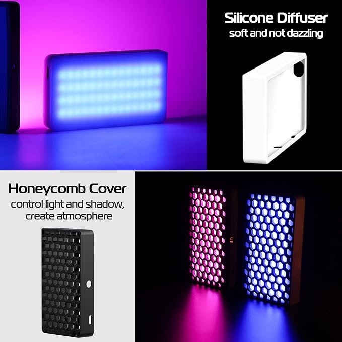 ULANZI LT002 RGB Video Light, Portable LED Camera Light Panel 0-360 Full Color - Image 3