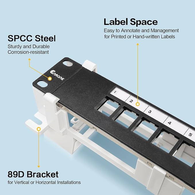 8 Port Blank Keystone Patch Panel Wall Mount 10inch - Image 2