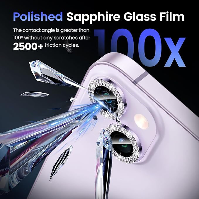 Tensea for iPhone 14 / iPhone 14 Plus Camera Lens Protector, 9H Tempered Glass - Image 5