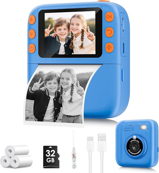 Instant Print Camera for Kids, Christmas Birthday Gifts for Girls Boys by Yusuuo