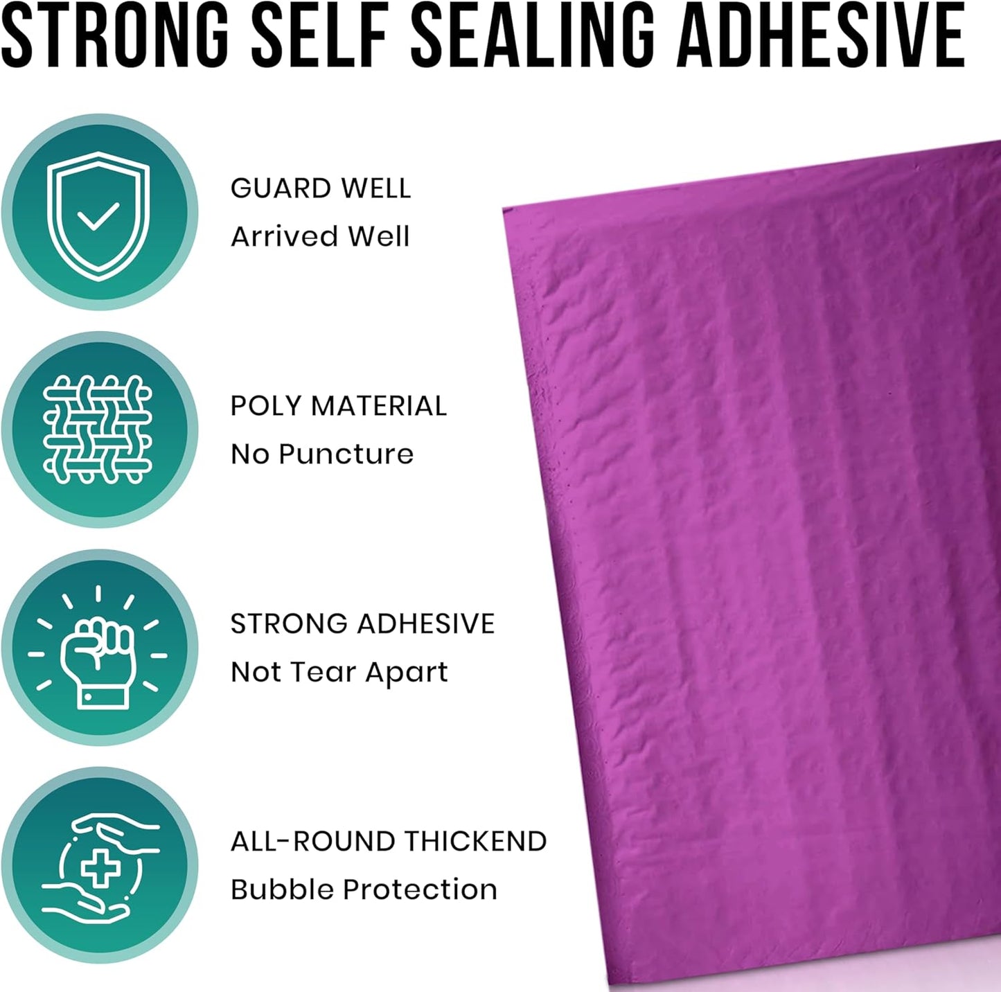Levex - #2 8.5" x 12" [5 Pack] Purple Poly Bubble Mailers, Padded Envelope Mailers, Packing Envelope & Mailing Bags for Shipping