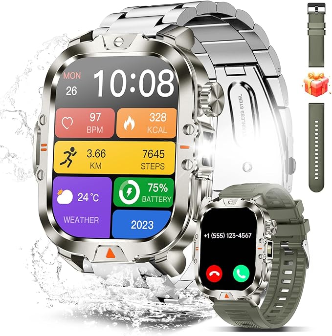 Smart Watch for Men Military Answer/Make Call 2.01″ Display 170+ Sports Modes by Home
