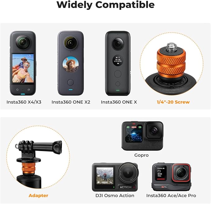 K&F CONCEPT MS21 Invisible Selfie Stick, Extension Long Pole Compatible - Image 3