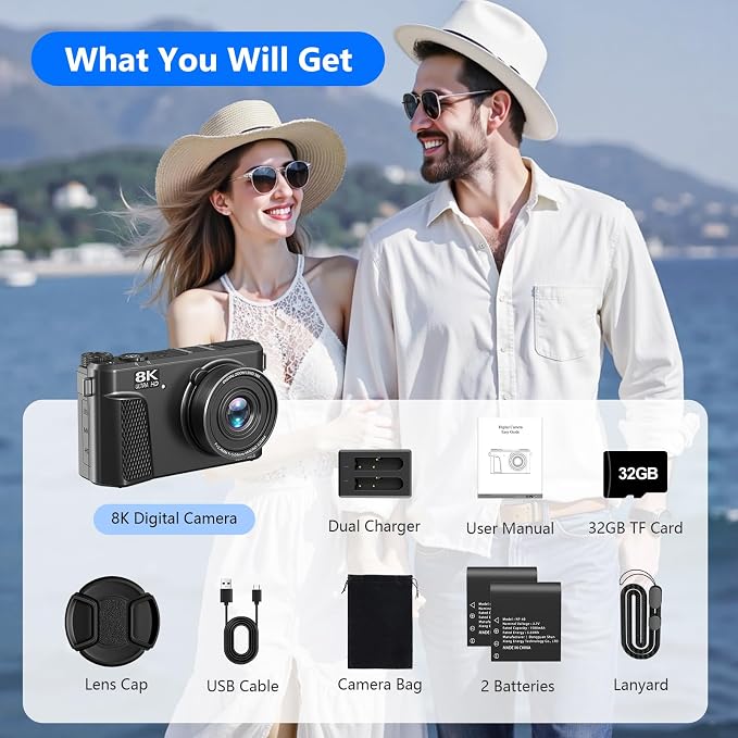 8K Digital Camera for Photography, 88MP HD WiFi Vlogging Camera for YouTube - Image 8