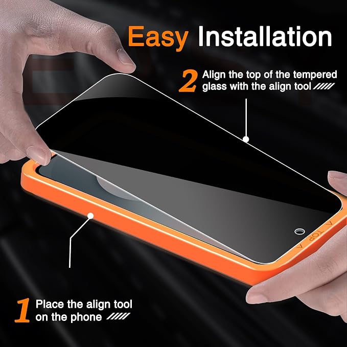 Wiaocit 3 Pack Tempered Glass Privacy Screen Protector - Image 4