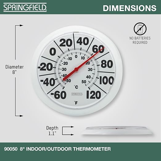 Springfield Indoor Outdoor Big and Bold Dial Thermometer, Wireless Thermometer - Image 3