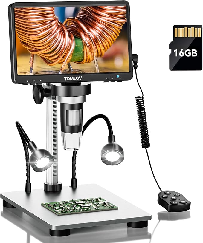 TOMLOV DM9 7" Digital Microscope: 1080P 1200X Coin Microscope Magnifier by TOMLOV-MoreThanAMicroscope