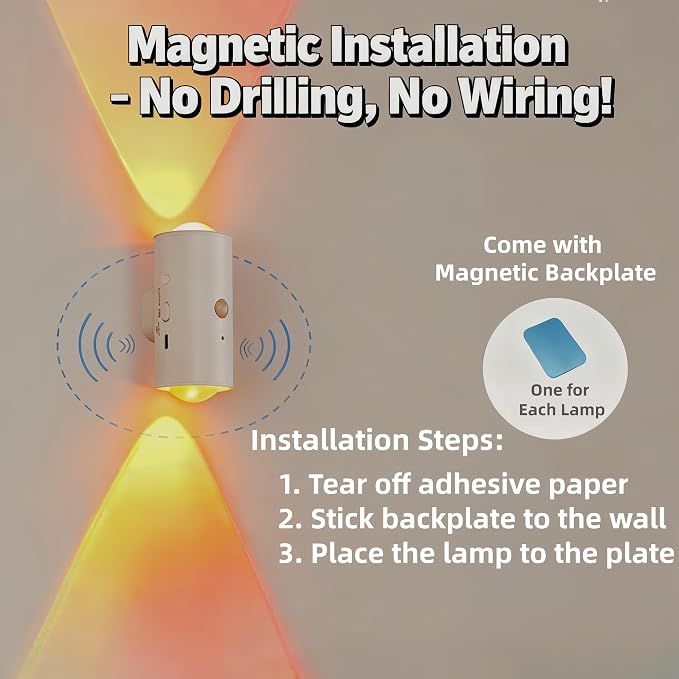 4 Pack Rechargeable Dynamic RGB LED Wall Lamp, Motion-Sensing Step Lights - Image 6