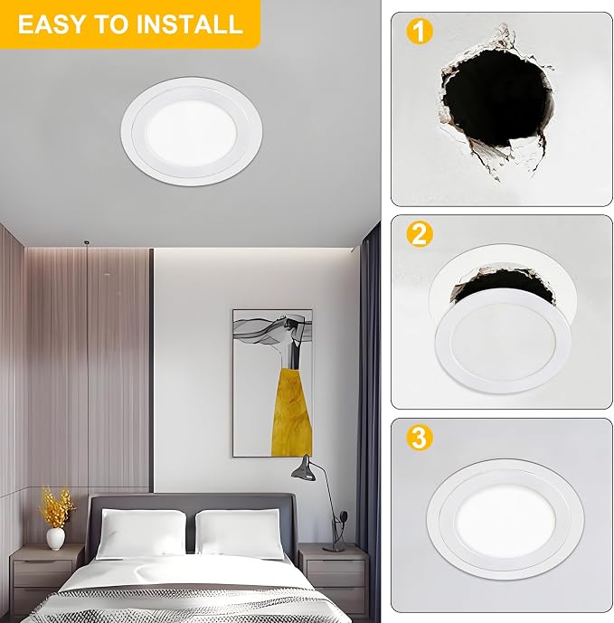 Goof Rings for 6 Inch Recessed Lights, Can Light Trim Ring Cover - Image 3