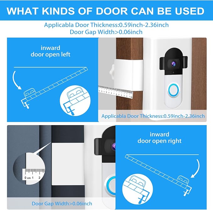 Anti-Theft Video Doorbell Door Mount, Doorbell No-Drill Mount Fit - Image 5
