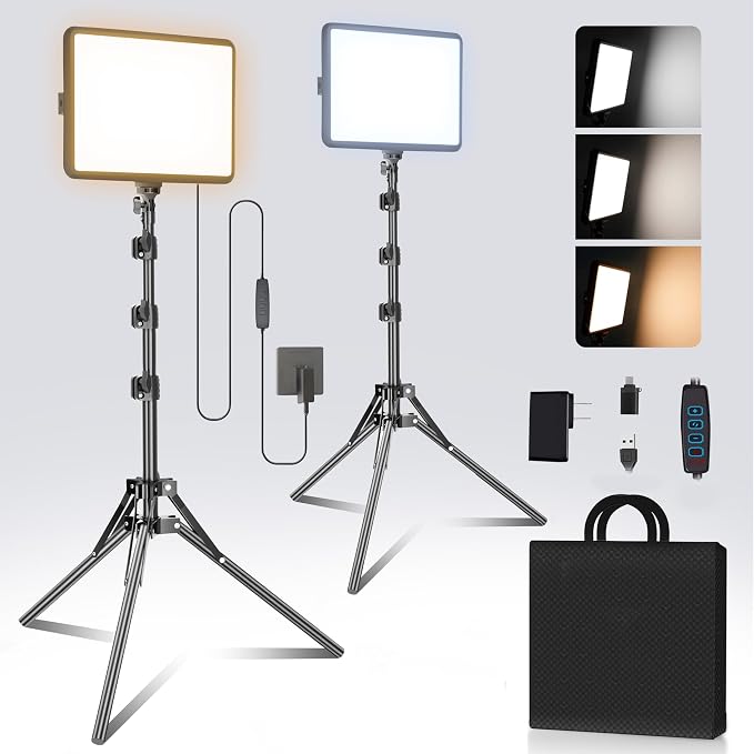 2-Pack LED Photography Lighting Kit, Arsoer 15W Bi-Color Video Light Kit by Arsoer