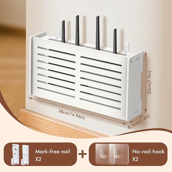Router Shelf Wall Mount WiFi Router Box Hider Modem Cover - Image 3