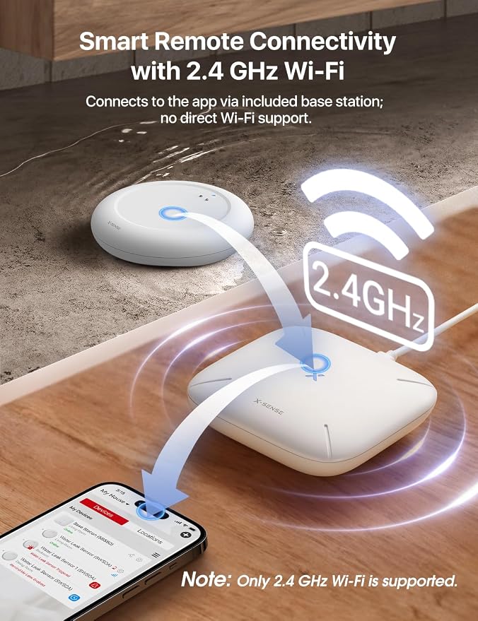 X-Sense Wi-Fi Water Leak Detector Kit, Smart Water Sensor Alarm - Image 4