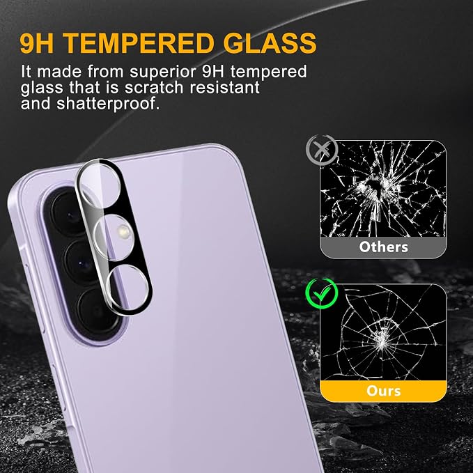 3 Pack Camera Lens Protector for Samsung Galaxy A57/A37 5G, Tempered Glass - Image 7