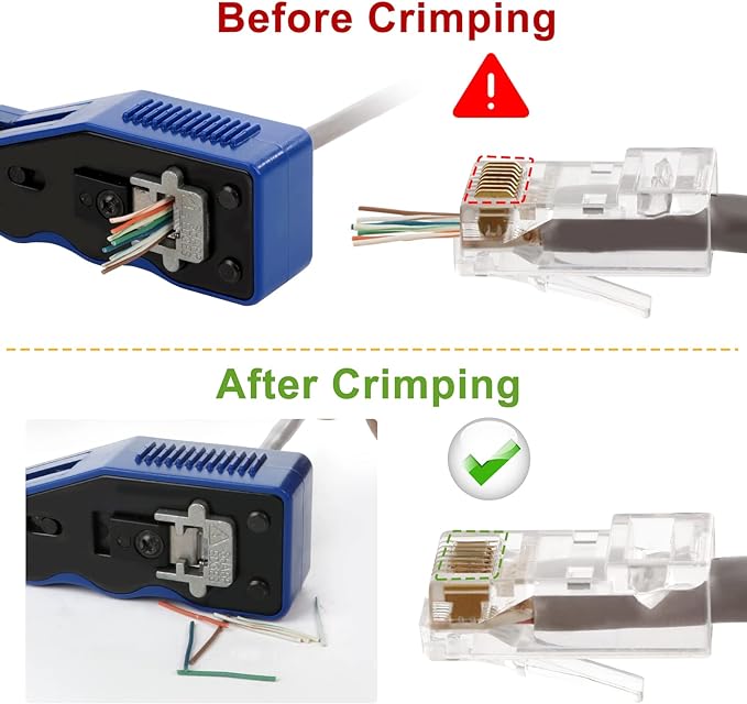 RJ45 Crimp Tool Kit Pass Thru Ethernet Crimper - Image 4