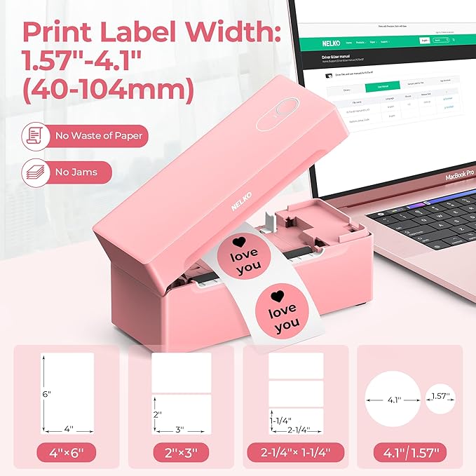 Nelko Bluetooth Thermal Shipping Label Printer, Wireless 4x6 Shipping Label - Image 5