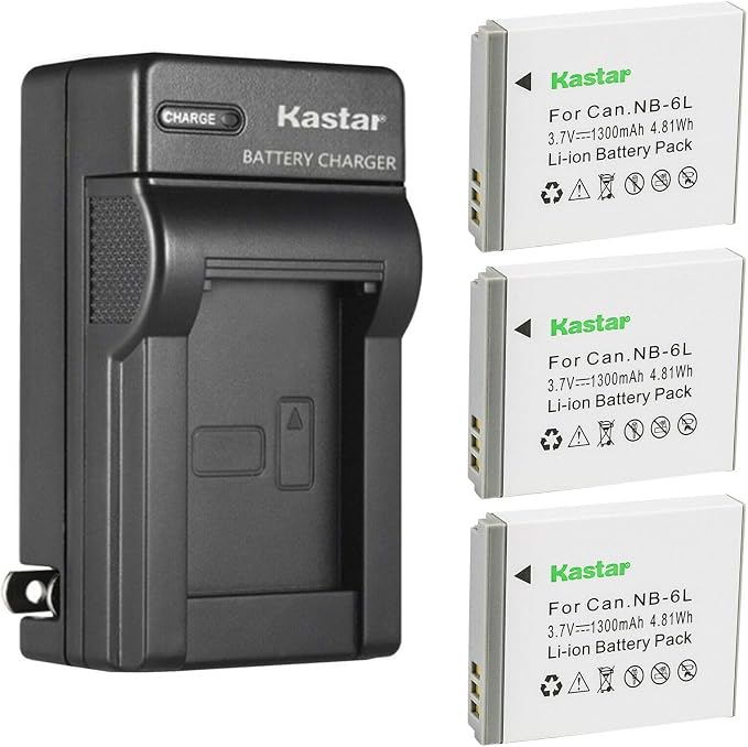 Kastar 3-Pack Battery and AC Wall Charger Replacement by Kastar