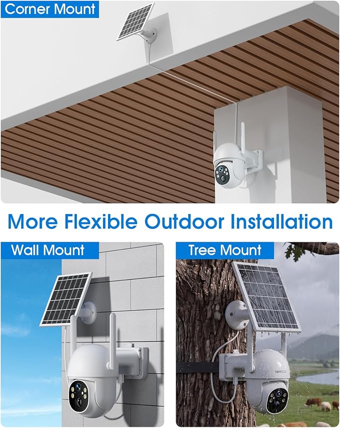 SANSCO 4G LTE Cellular Solar Security Camera, Lifetime Free Unlimited Data - Image 6