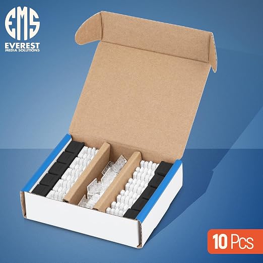 Everest 90° Angled RJ45 Cat6 Keystone Jacks 10-Pack in Black - Image 2