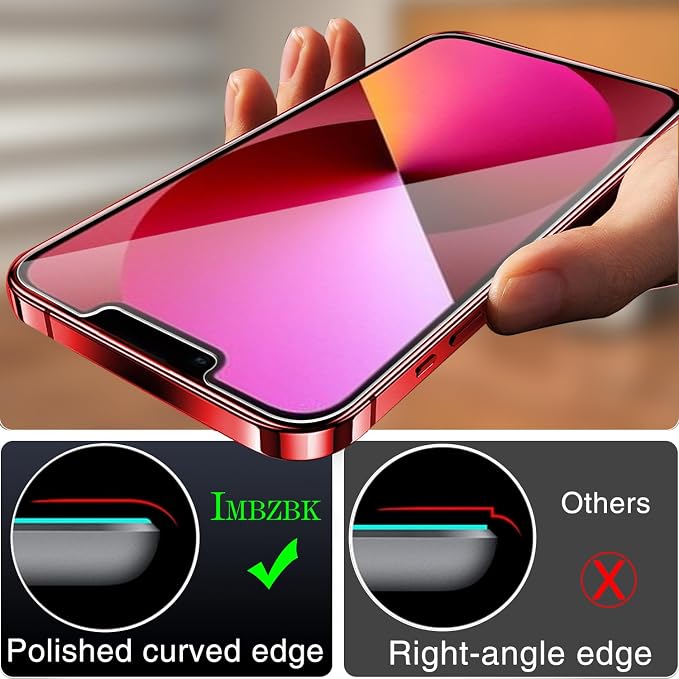 IMBZBK 3 Pack Screen Protector for iPhone 13 Tempered Glass - Image 7