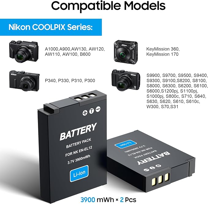 EN-EL12 Battery and Charger Set, Camera Accessories - Image 3