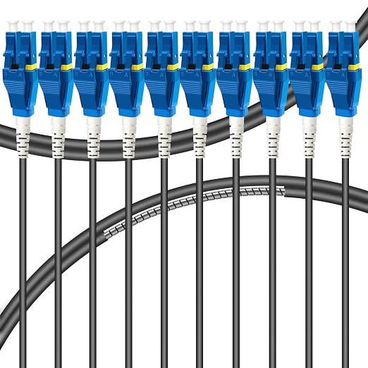 10-Pack - 1m Uniboot LC to LC Armored Fiber Patch Cable, Singlemode 9/125um by Bangun