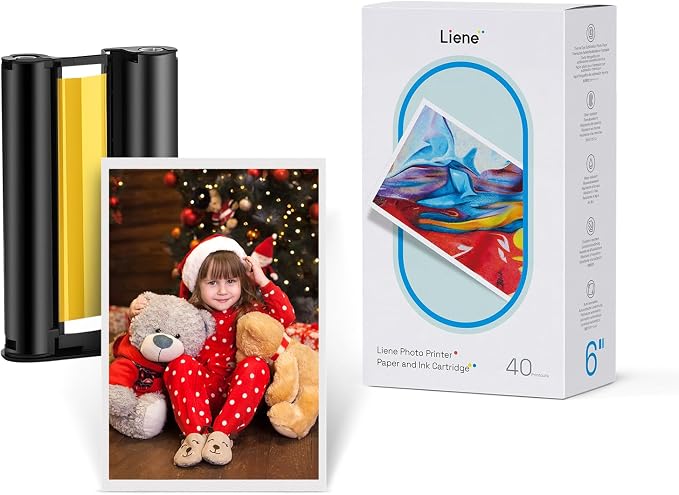 Liene Amber M100/M200/M110/M210 4x6'' Photo Printer Paper & Cartridge, 1 by Liene