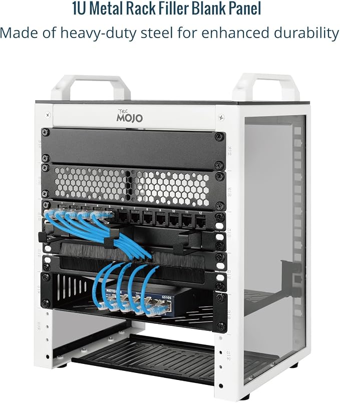 Tecmojo 2 Pack 1U Blank Rack Mount Panel, Steel Patch Panel Filler - Image 5