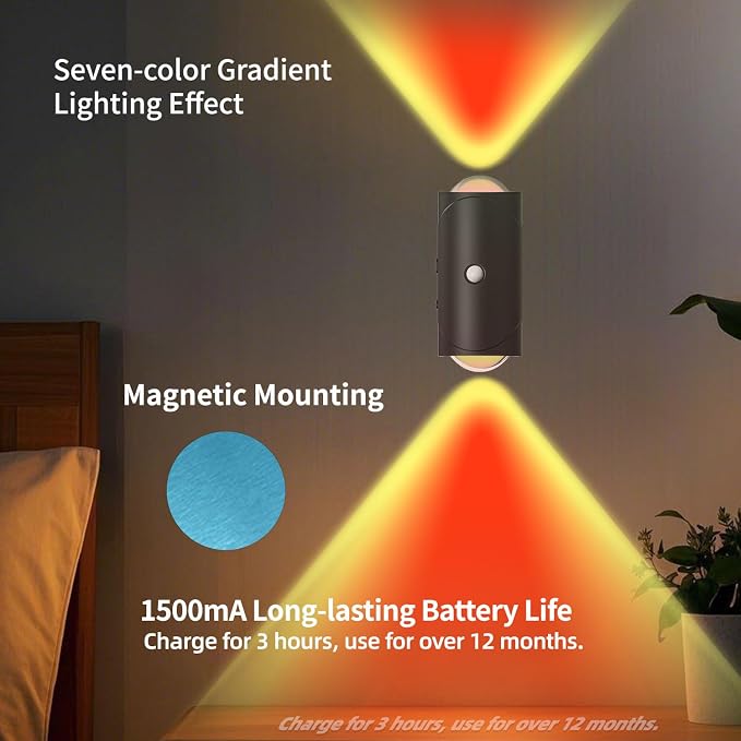 LED Wireless Wall Sconce with 7 Colors Changing, Motion Sensor Light Indoor - Image 7