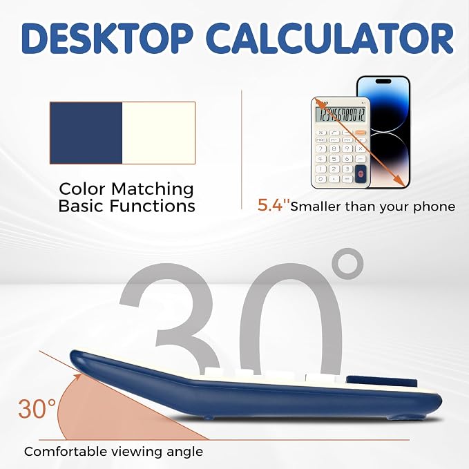 Pendancy Small Desk Calculator Cute, 12 Digit LCD Display, Basic Function - Image 2