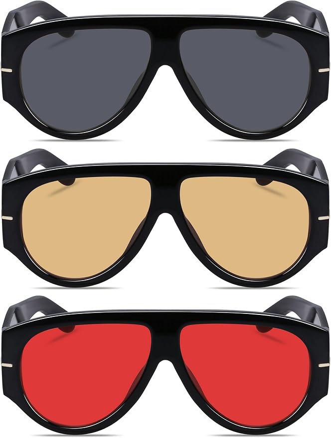 Oversized Retro Aviator Sunglasses - Image 2