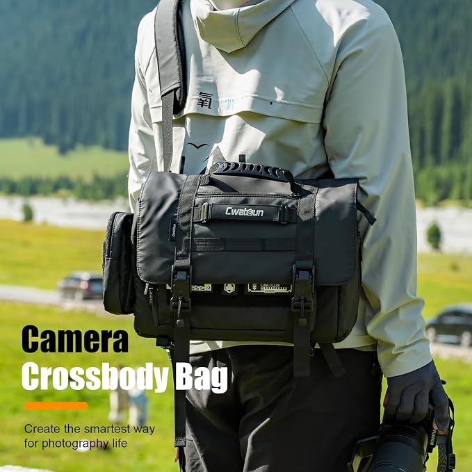 Cwatcun Camera Sling Bag, Waterproof Multifunction Photography Tactica Camera - Image 9
