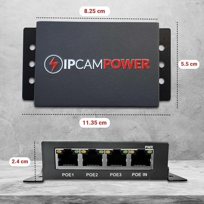 POE Powered 3 Port Switch & Network Cat5 Cat6 Midspan Cable Range Extender Pass - Image 4