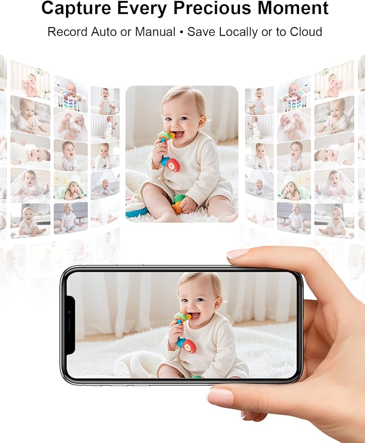 Smart Baby Monitor with 2 Cameras and Phone App, Dual Mode, Auto Motion Tracking - Image 5