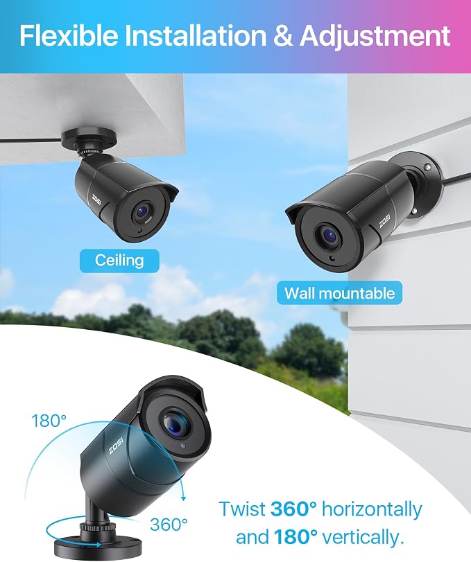 ZOSI 4 Pack 1080p Home Security Cameras - Image 7