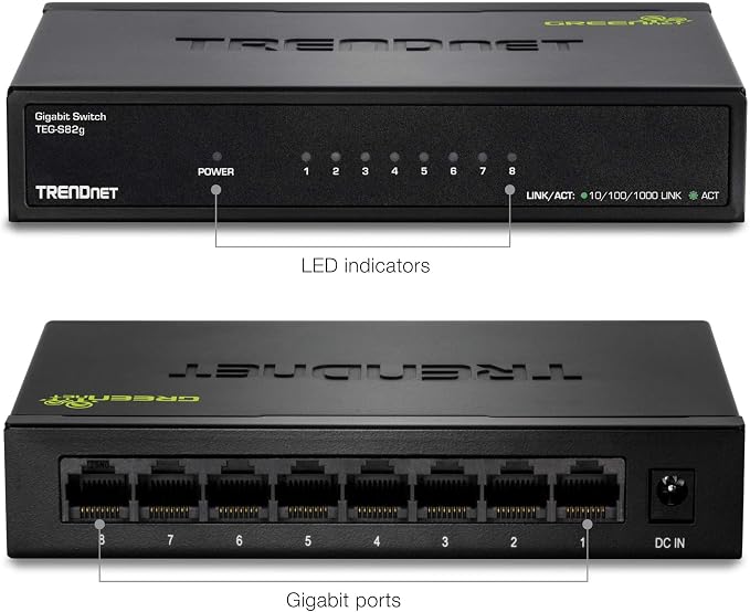 TRENDnet 8-Port Gigabit GREENnet Switch, Ethernet Network Switch, 8 x - Image 4