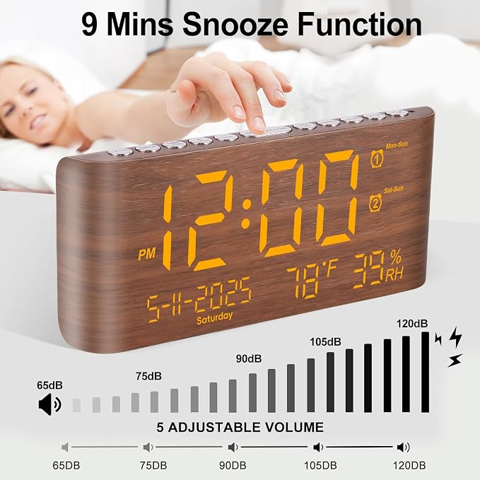 PPLEE 8.7inch Digital Alarm Clock - Image 6
