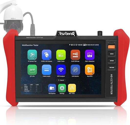 Rsrteng CCTV Tester 4K 12MP IP Camera Tester POE++ Max 90W POE Camera Test 8" by Rsrteng