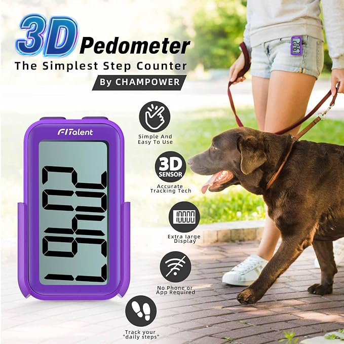 Pedometer for Walking Steps, 3D Accurate Simple Pedometer, Step Counter for Men - Image 2