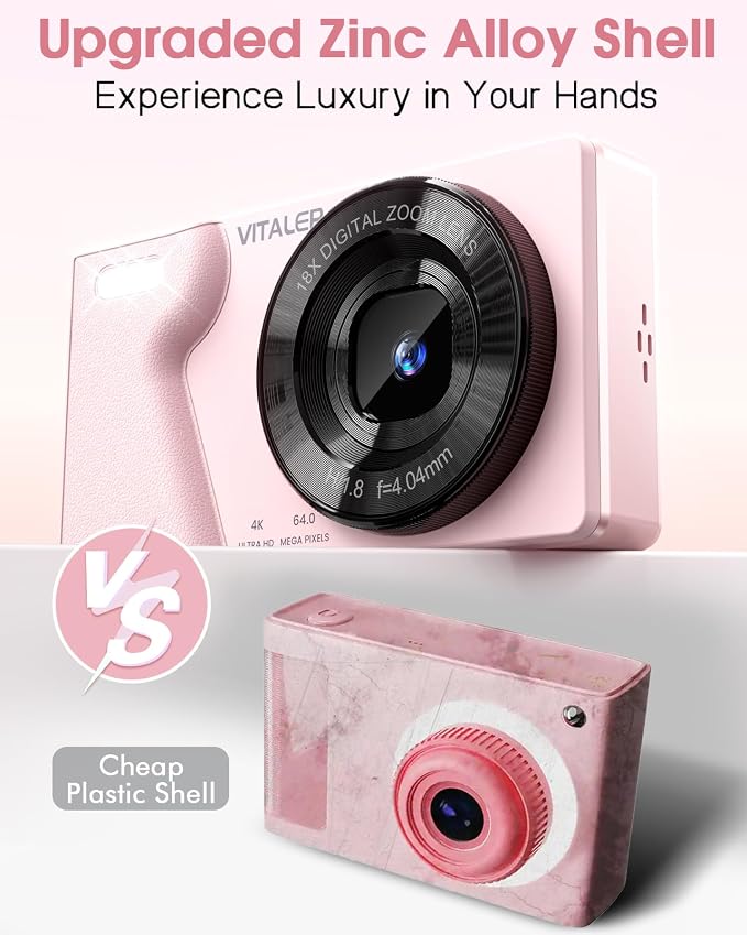 Digital Camera with Front Rear Lens, Autofocus 64MP 4K Camera - Image 5