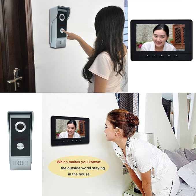 Wired Video Intercom System, 7 Inch Video Doorbell Door Camera Kit | Dual-way - Image 2