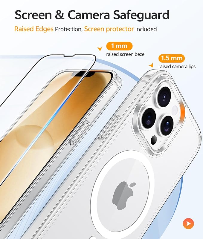 FNTCASE for iPhone 13 Pro Case: Anti Yellowing Transparent Clear Magnetic Phone - Image 4