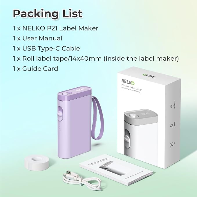 Nelko Label Maker Machine with Tape, P21 Bluetooth Label Printer, Wireless Mini - Image 9