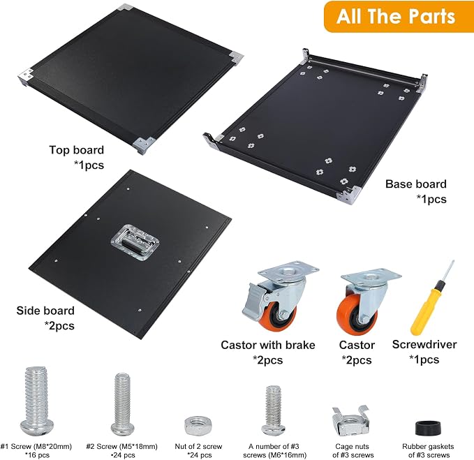Movable AV Gear Rack 12U 19in Mobile Floor Standing Network Device Storage - Image 5