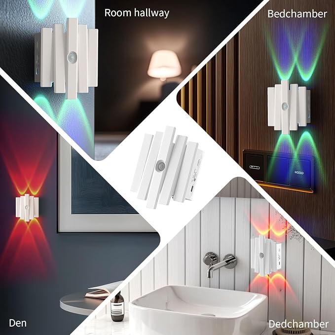 Rechargeable Motion Sensor Night Light, Magnetic RGB Color Changing LED Ambient - Image 9
